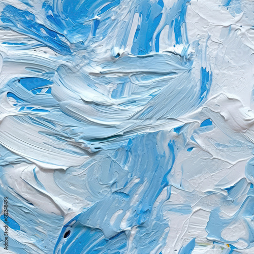 Wallpaper Mural Baby Blue Color Oil Paint Strokes On Canvas. Seamless Background. Generative AI Torontodigital.ca