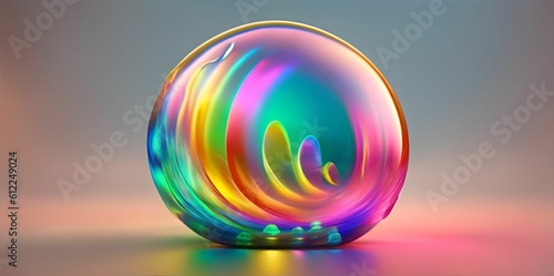 Colorful rainbow bubble. abstract colorful glass balls, Generative AI