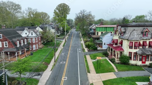 Wallpaper Mural Residential area in America. Aerial shot of Victorian houses in a neighborhood. Torontodigital.ca