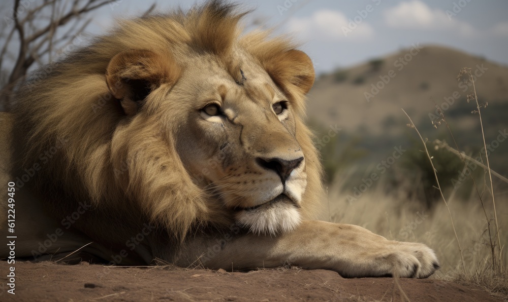 The old lion lies alone, recalling his glory days Creating using generative AI tools The old lion lies alone, recalling his glory days Creating using generative AI tools