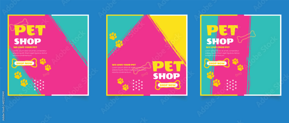Pet shop social media banner post template Pet shop social media banner post template