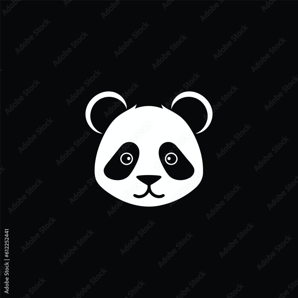 Obraz premium Panda head logo design vector illustration