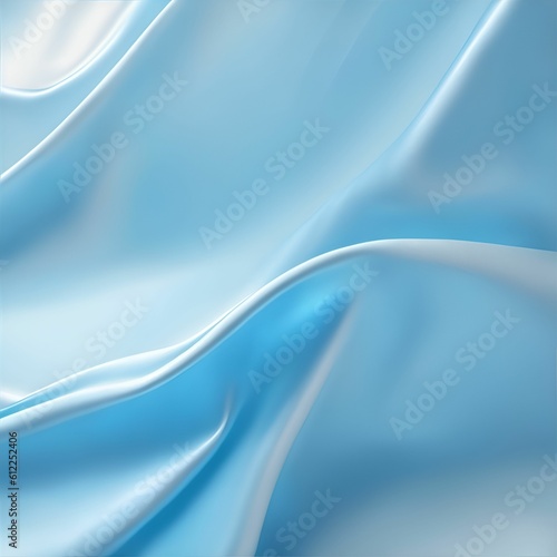 levitating light blue silk cloth. Elegant background. generative ai. 