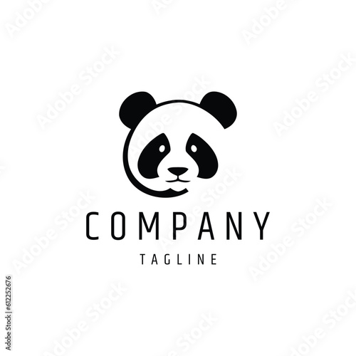 Panda head logo design vector illustration