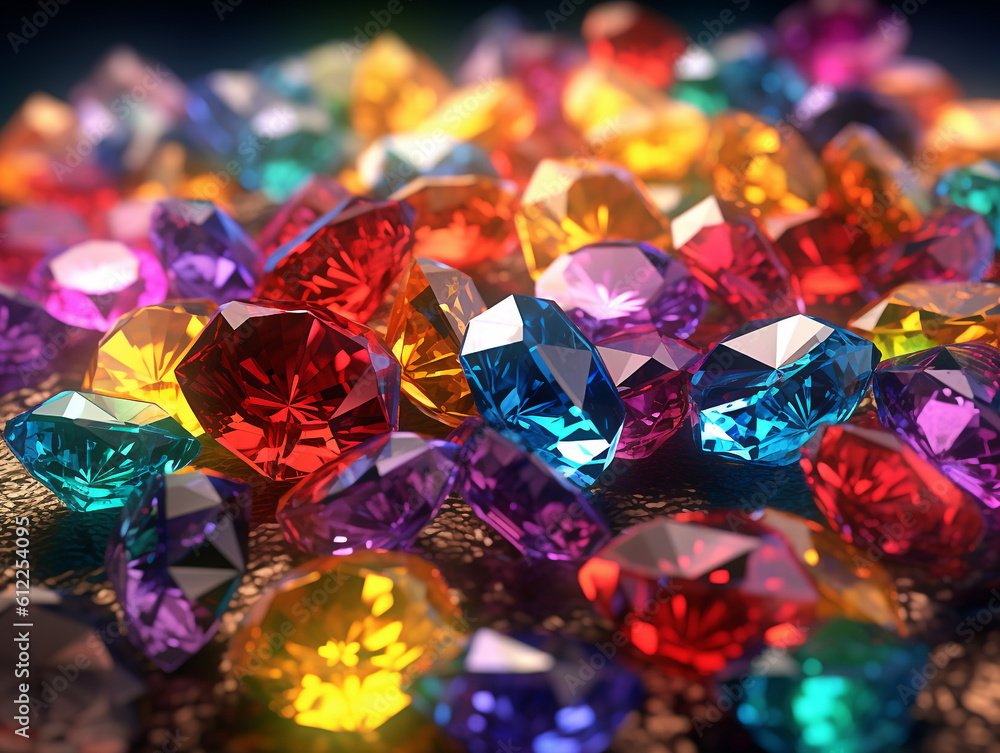 Colorful Crystal Gemstones Background Colorful Crystal Gemstones Background