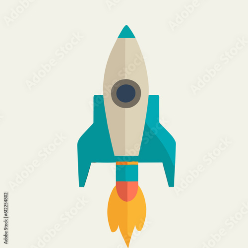 Space rocket logo minimalistic zen vector art