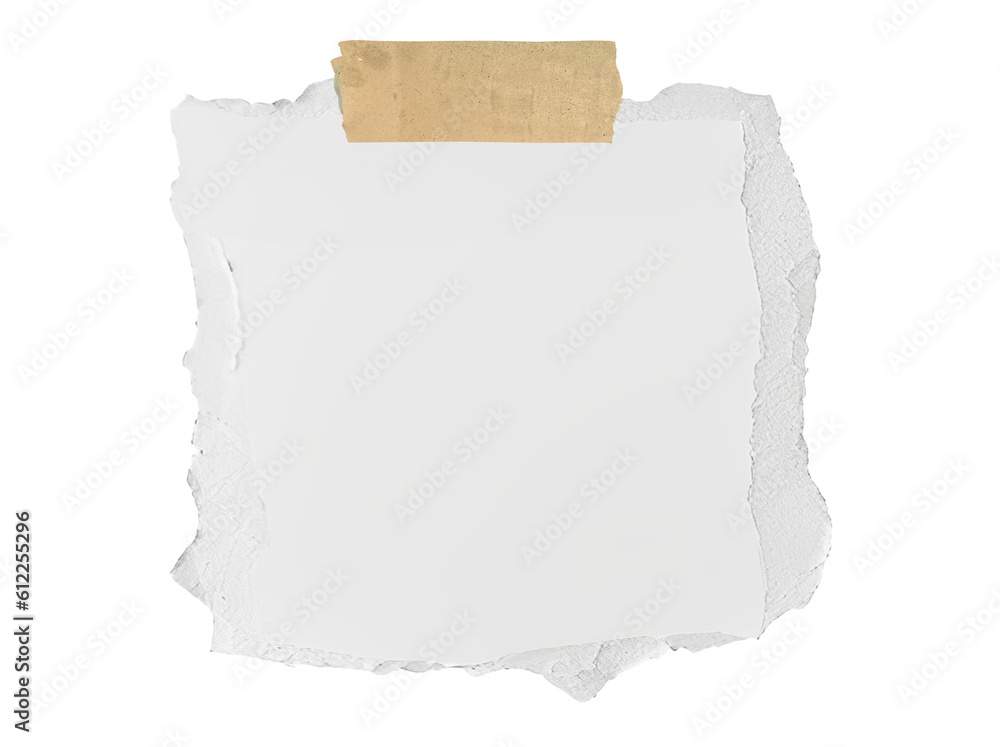 Obraz premium white Square shape torn paper piece on transparent background for graphic designer and holi design