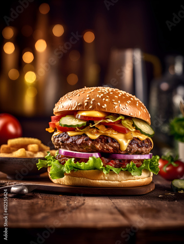hamburger on a plate