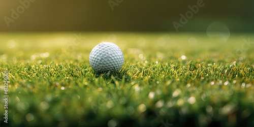 Golf ball on grass. Generative AI