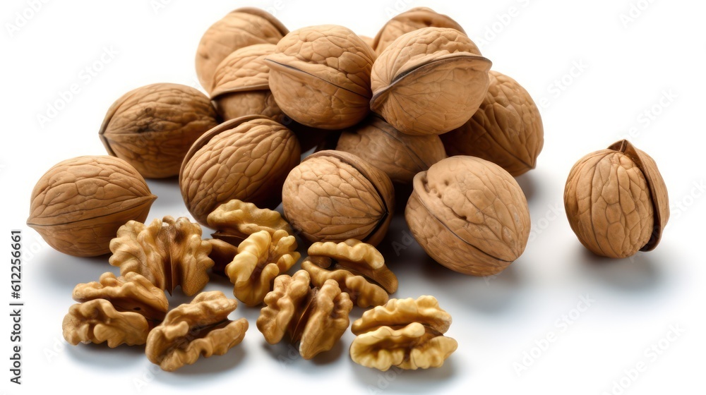 walnuts on white background walnuts on white background