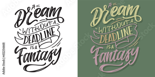 Inspirational lettering quote postcard. Modern calligraphy. Brush painted letters  vector