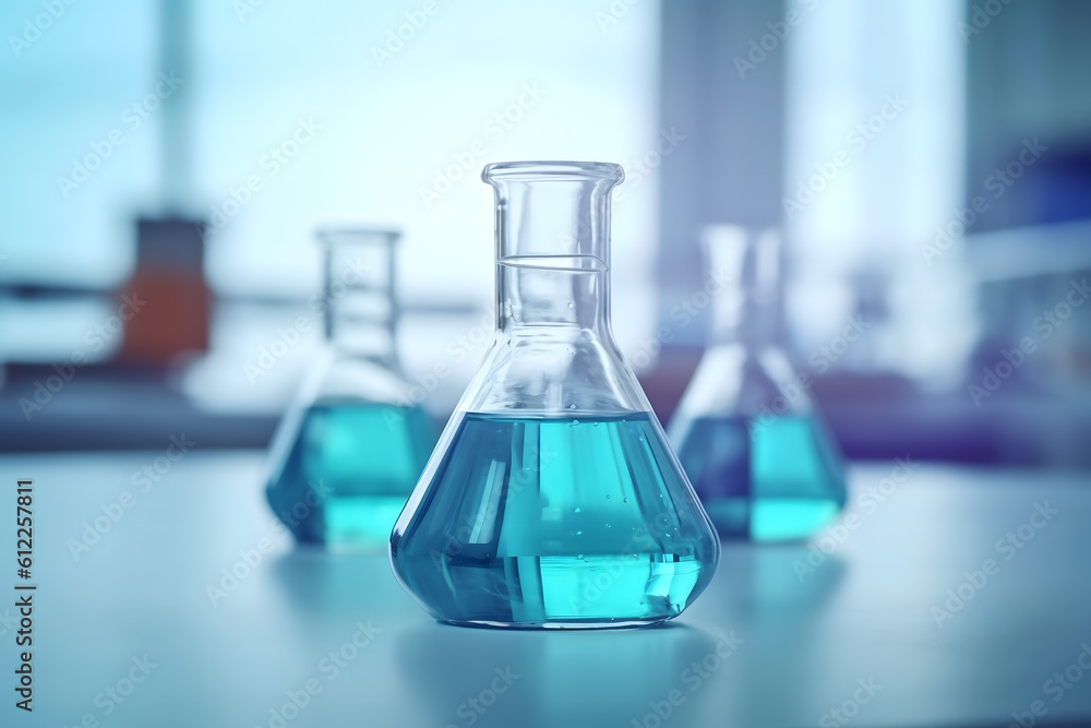 laboratory glassware with liquid laboratory glassware with liquid