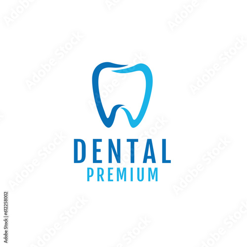 Creative dental clinic logo design illustration symbol icon
