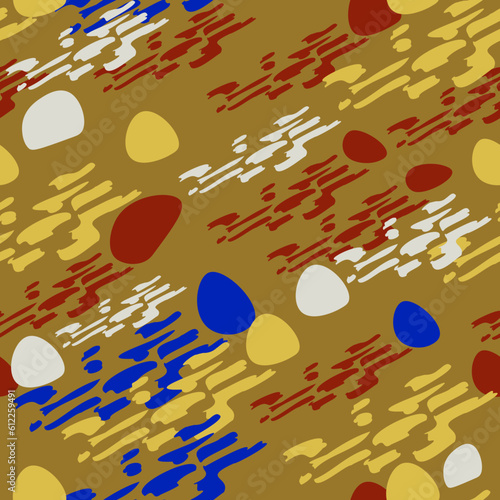 Seamless pattern of paint strokes applied to canvas by an artist