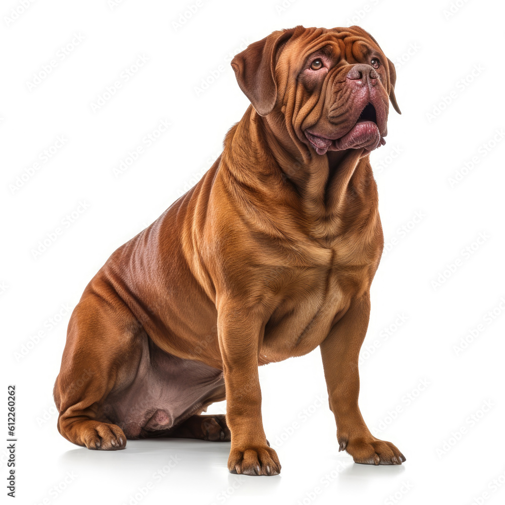dogue de bordeaux dog isolated on a white background, ai generative