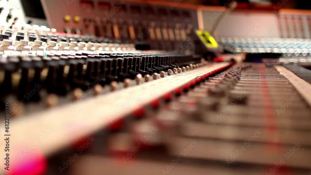 Audio mixer. Remote control for adjusting the sound. Music Festival