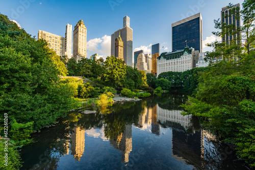 Fototapeta Naklejka Na Ścianę i Meble -  The Pond at Central Park in New York City.