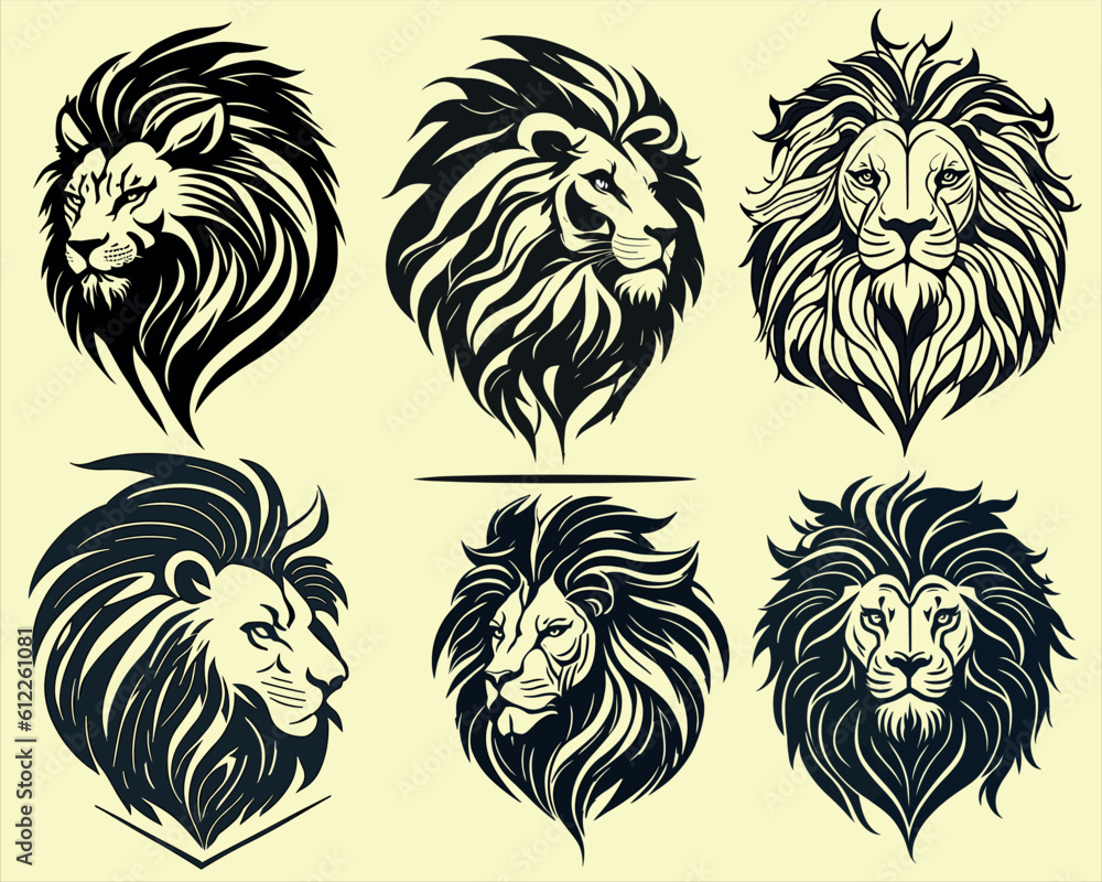 Lion Head Eps, Lion Clipart, Lion Head, Lion Cut Files for Circuit