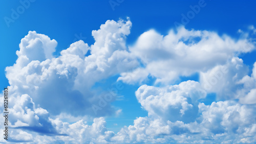 blue sky background with clouds. Generative AI