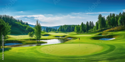 Golf course landscape. Generative AI