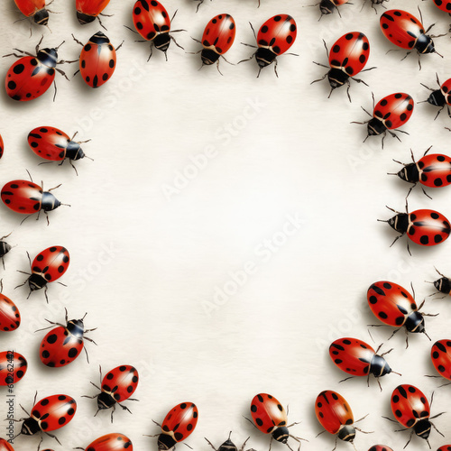 Animal Pattern ladybugs animals as a side border , Generative Ai , Generative Ai © Moon Art Pic