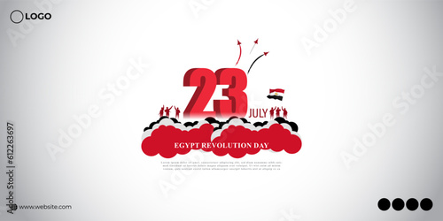 Vector illustration of Egypt Revolution Day 23 July social media story feed mockup template
