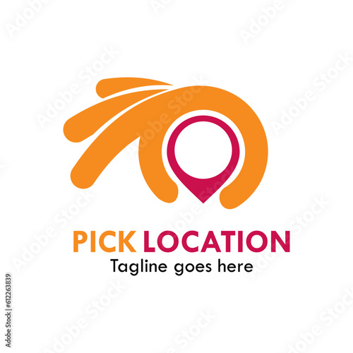 Pick location design logo template illustration