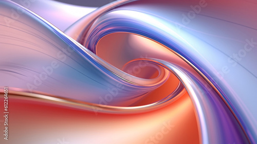 3D rendering of a dynamic colorful abstract twisted shape. Abstract fluid material