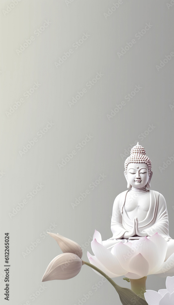 buddhism background with buddha and lotus buddhism background with buddha and lotus