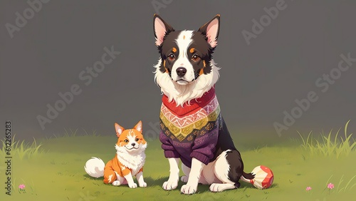 Cozy Dog Sweater. AI Generated.
