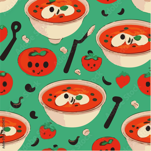 cute simple tomato soup cake pattern, cartoon, minimal, decorate blankets, carpets, for kids, theme print design
