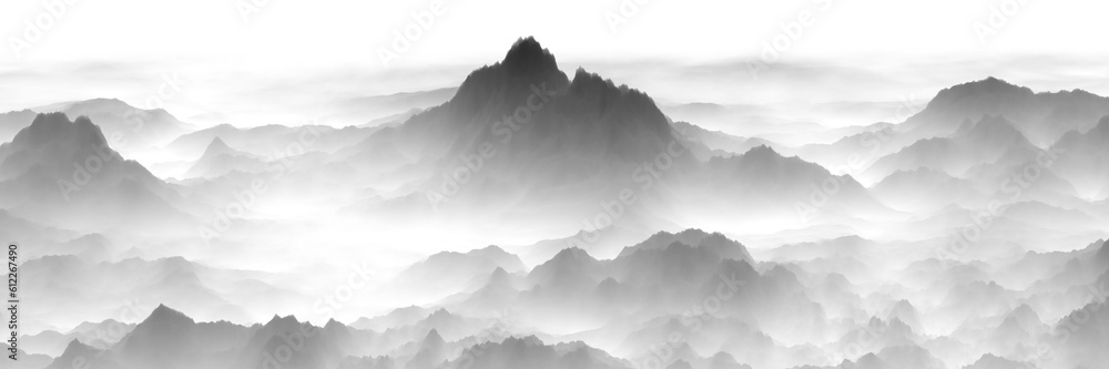 misty mountain landscape