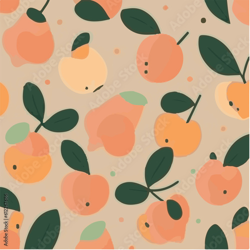 cute simple peach pattern, cartoon, minimal, decorate blankets, carpets, for kids, theme print design 