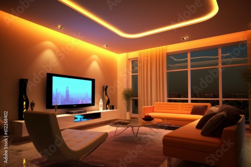 Modern living room lights. Generate Ai
