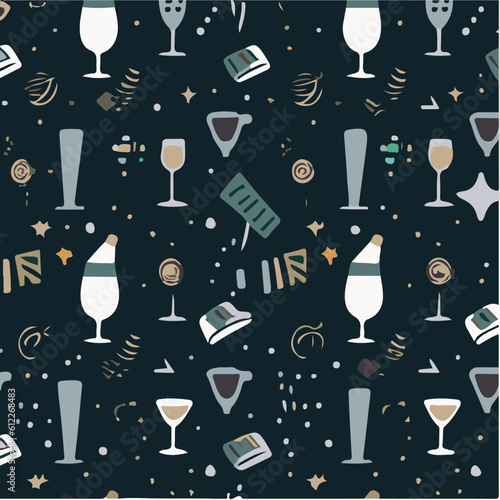 cute simple new years eve pattern, cartoon, minimal, decorate blankets, carpets, for kids, theme print design
