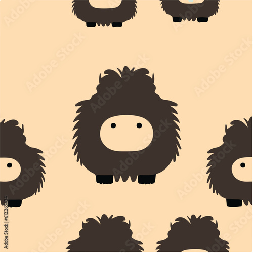 cute simple yak pattern, cartoon, minimal, decorate blankets, carpets, for kids, theme print design
