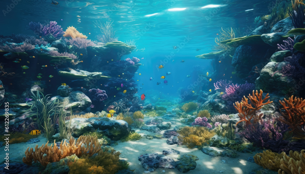 coral reef and fishes