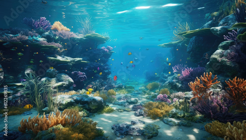 coral reef and fishes © Dinaaf