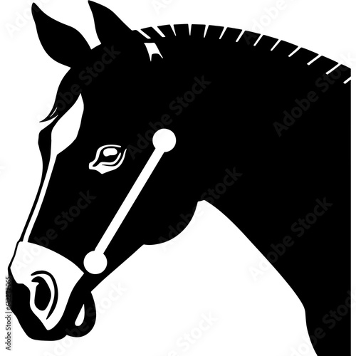 Majestic monochrome horse's head emanating grace and strength, capturing the viewer's longing for the timeless beauty of equestrian elegance