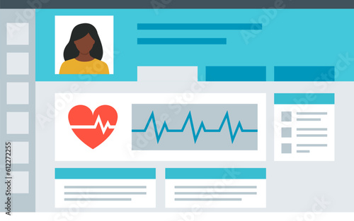 Patient electronic medical records on screen