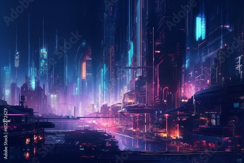 Neon city cyberpunk. Generate Ai