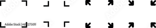 Full size screen icon vector widener symbol, maximize and minimize graphic arrows on white background.