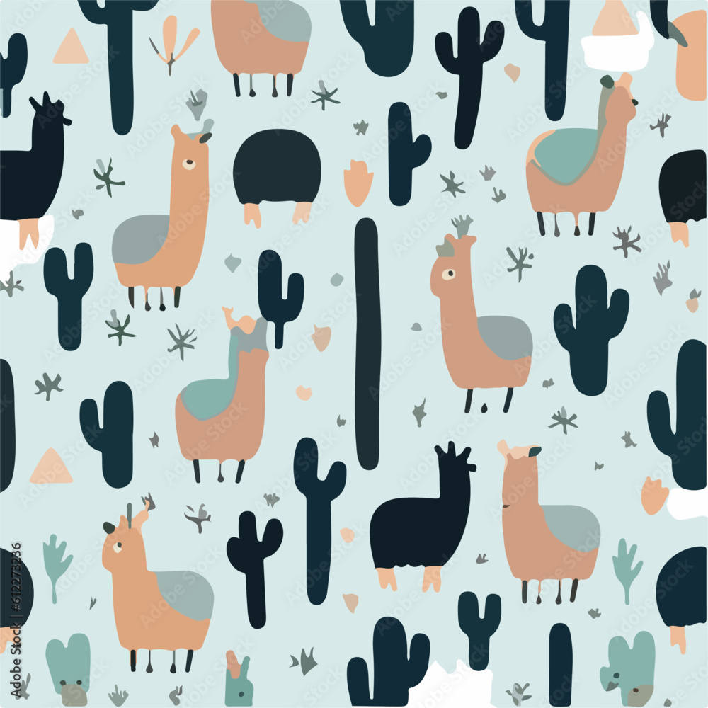 cute simple llama pattern, cartoon, minimal, decorate blankets, carpets, for kids, theme print design
