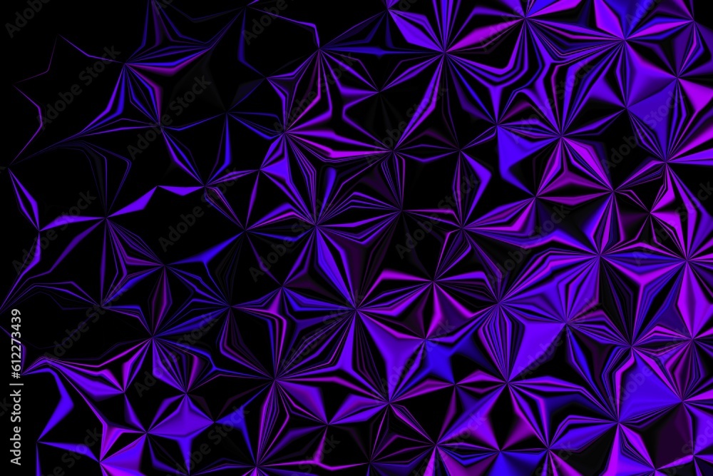 Wallpaper. Blue-pink ornamental polygons on black background, modern abstract pattern Wallpaper. Blue-pink ornamental polygons on black background, modern abstract pattern