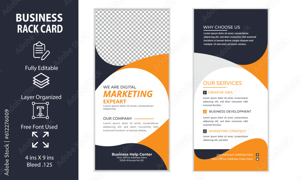 Business DL Flyer, Business Rack Card template Design white Background