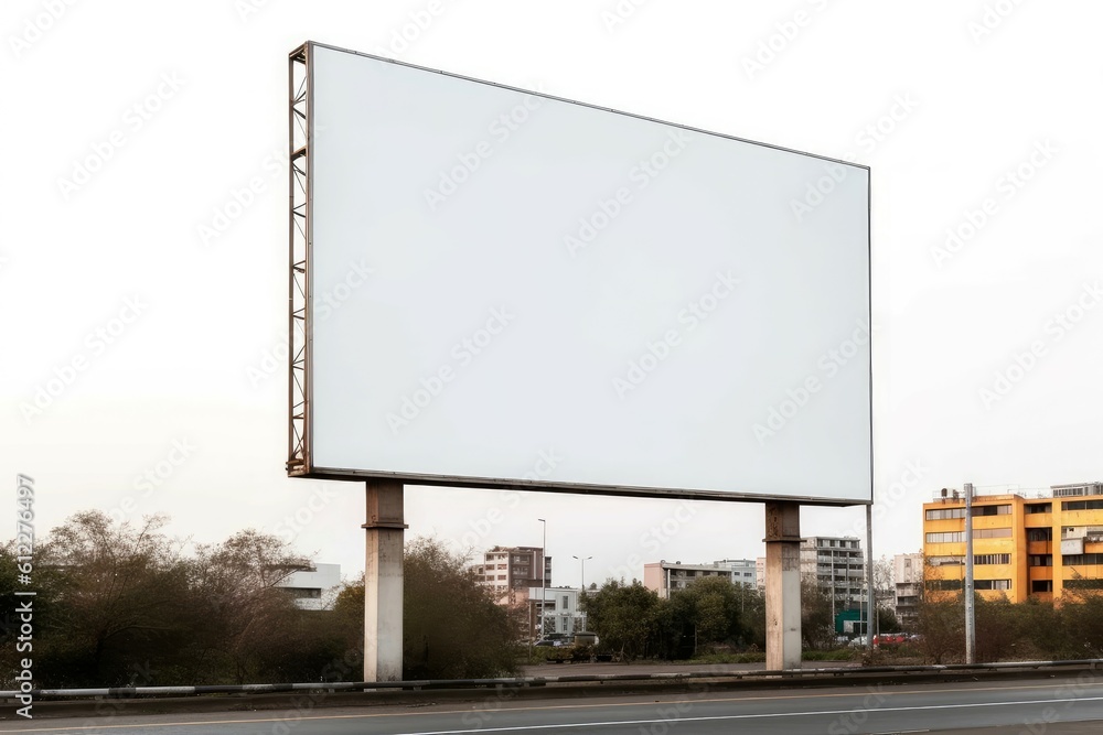 Fototapeta premium Outdoor advertising poster city billboard. Generate Ai