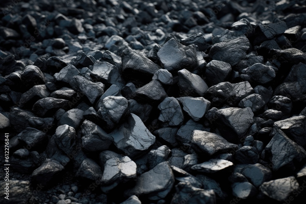 Coal mineral black. Coal pattern. Generative AI Coal mineral black. Coal pattern. Generative AI