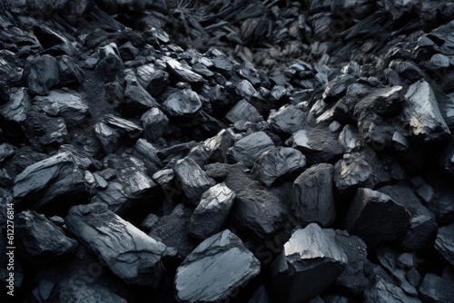 Coal mineral black. Coal pattern. Generative AI