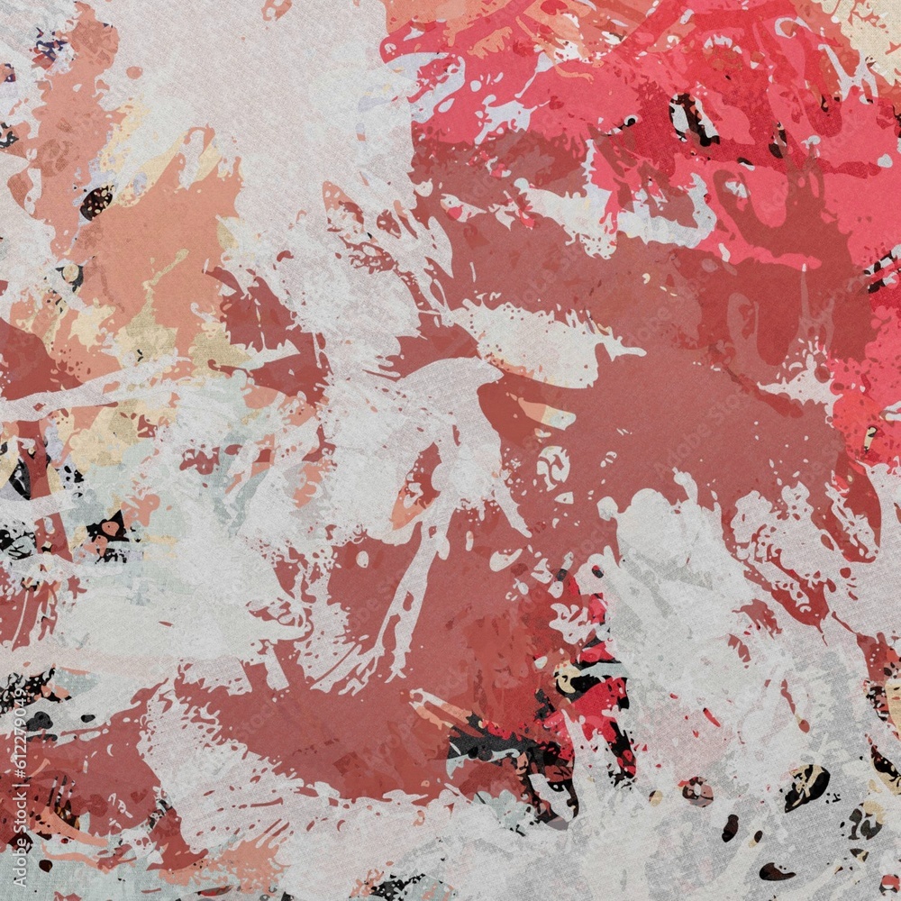 Abstract Grunge Background Graphic Watercolor Stylization on Textured Canvas of Chaetic Strokes of Paint Spots