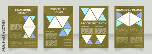 Stock broker service promotion blank brochure layout design. Vertical poster template set with empty copy space for text. Premade corporate reports collection. Editable flyer paper pages